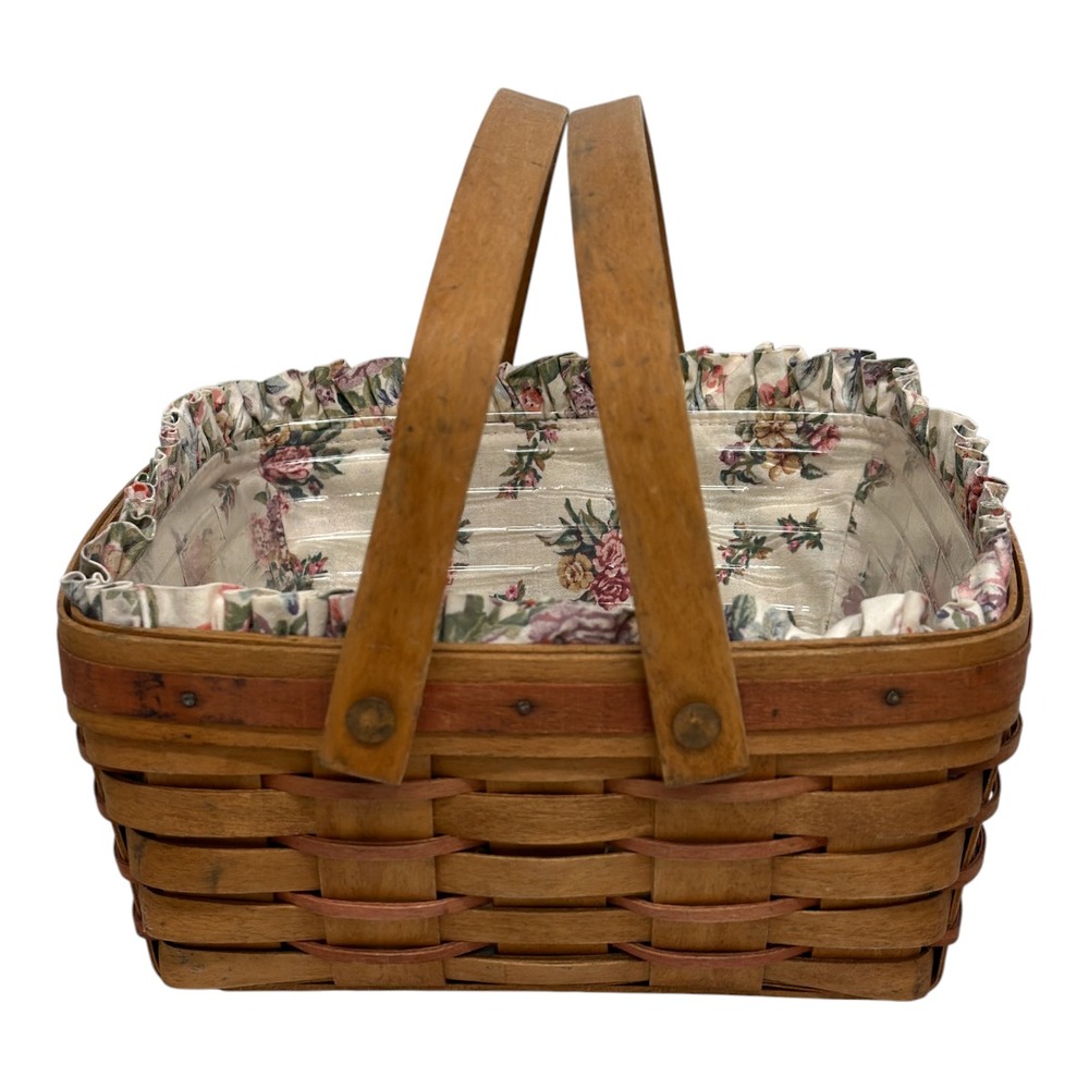 Longaberger 1992 Mothers Day Basket Floral Fabric Liner & Protector Retired